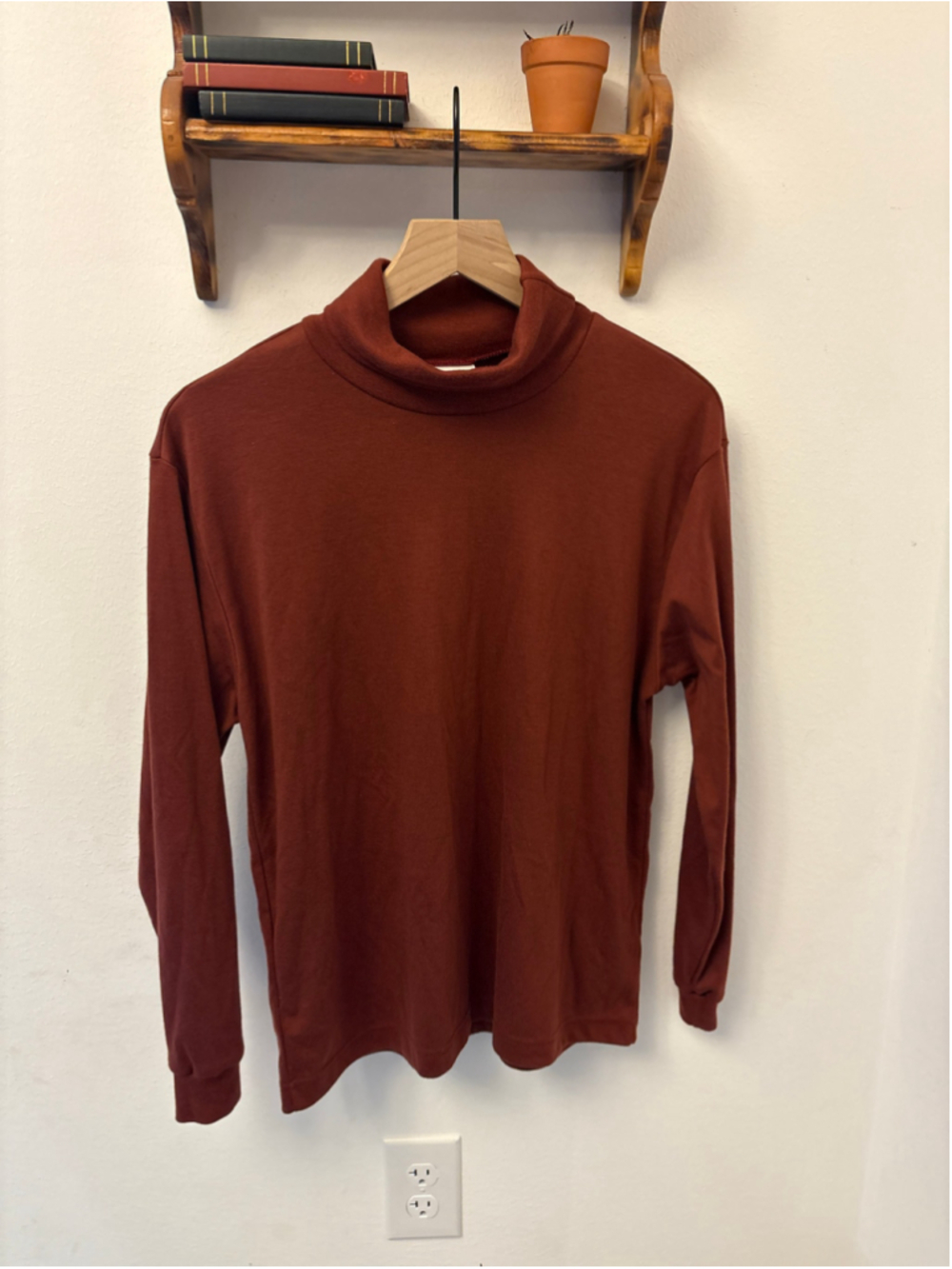 Vintage Jantzen Turtleneck Sweater Burnt Orange Copper Made in USA M